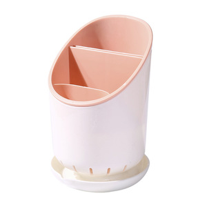 Support à baguettes et cuillères en plastique Biao Tao Xiang, organiseur de cuisine, support de rangement de bureau pour ustensiles avec plateau de drainage - Product Image 5