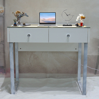 Chambre à coucher utilisation hôtel appartement stockage moderne Simple 2 tiroirs commode avec jambe en fer maquillage vanité miroir chaise panneau de Style bois