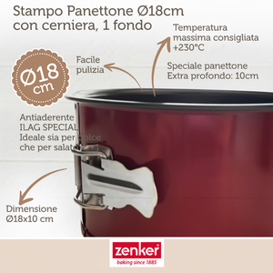 Stampo per Panettone 18cm X 10cm teglia e teglia Zenker - Product Image 1