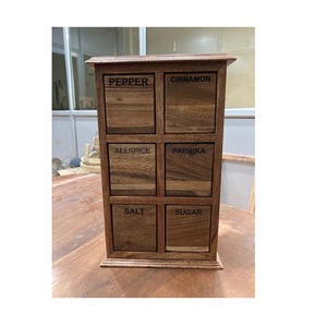 Bol à mélanger de bassin antique Assaisonnement rond Conteneur de stockage des aliments Vaisselle de cuisine de haute qualité en bois - Product Image 3