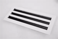 Couvercle de ventilation AC moderne en alliage d'aluminium blanc, élément chauffant de diffuseur à fente linéaire décoratif Grille de registre d'aération standard