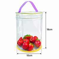 Sac de rangement transparent en PVC en gros, organisateur rond transparent avec fermeture éclair et poignée, logo, taille et couleur personnalisables