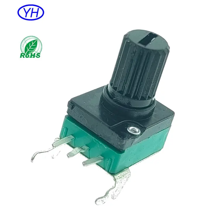 Kostenlose Proben 1k 5K 10k 20k 50k 100k Ohm Carbon Firm 9mm horizontale Kunststoff wellen alpen RK097 Rotations potentiometer für Audio