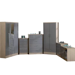 4 In 1 Mdf Furniture Cheap Small Spaces Three Door Corner Bedroom Wooden Cheap Wardrobes Design Pictures For Sale