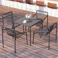 Ensemble table et chaises d'extérieur moderne en fer forgé pour villa, terrasse, hôtel, jardin, canapé et chaise de patio en métal