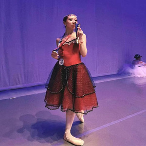 Traje de Ballet <span class=keywords><strong>Don</strong></span> Quijote para Actuación Profesional, Tutú Rojo para Competencia, Vestido de Ballet para Adultos, Seda/Algodón - Product Image 4