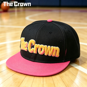 Custom Logo 6 Panel Structured <b>Flat</b> Brim Cap Wholesale Bulk Chenille Embroidery Two Tone <b>Hat</b> Streetwear Snapback Manufacturer - Product Image 3