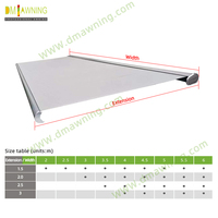 Auvent rétractable motorisé de luxe en aluminium à cassette intégrale, protection UV, télécommande, fixation murale pour ombrage extérieur