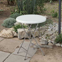 Table de bar ronde pliante en plastique blanc de 32 pouces (Diamètre 80) pour événements extérieurs, mariages et fêtes - Vente en gros