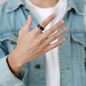 Vonfram vòng nam cổ điển Trần vòng với cacbua vonfram tùy chỉnh khắc tên vonfram thép 8mm Vòng cho nam giới - Product Image 5