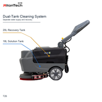 Mesin Pencuci Lantai Bertenaga Baterai T2B dengan Sikat 330mm, Lebar Squeegee 420mm, Tangki Larutan 18L, Tangki Penampung 20L