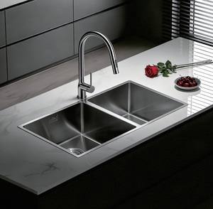 60/40 Double Bowl Undermount <b>Kitchen</b> <b>Sink</b> 304 Stainless Steel — Low-Divider Design, Sound Guard, OEM Factory Direct - Product Image 2