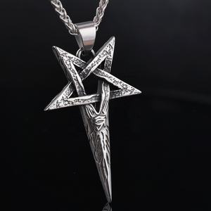 Retro Punk paganismo egipcio joyería pagana Ojo de Ra Sun God Re Horus jeroglífico estrella colgantes Collar para hombres y mujeres - Product Image 6