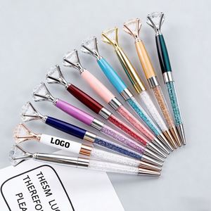 Big Diamond Rotating Metal Custom Logo Printed Crystal <b>Pen</b> Promotion Corporate Activity Business <b>Gift</b> Ballpoint <b>Pens</b> - Product Image 1