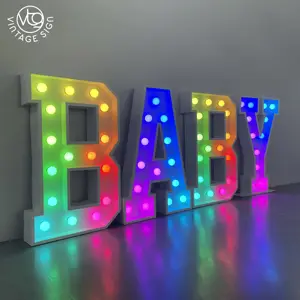 Customized Sign Light Up Letters Large Marquee Lights Numbers 4ft Wedding Birthday Decoration With Wholesale Price