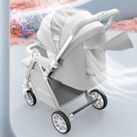 Poussette Bébé Écologique HONYON Légère Pliable à 4 Roues Bidirectionnelle avec Fonction Sièges Élevés ou Allongés pour 0-3 Ans
