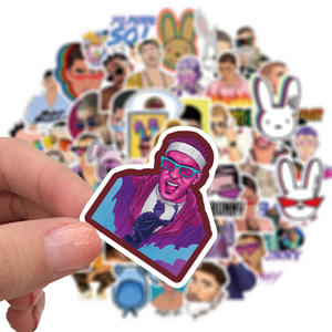 ZY0697C 50 Piezas/Bolsa Pegatinas de Graffiti de Singer Bad Bunny para Motocicleta, Maleta, Pegatinas de PVC Impermeables - Product Image 4