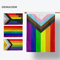 Bandera del Orgullo Gay con Arcoíris, Impresa Digitalmente en Poliéster, 3x5 Pies, Cuadrada, Duradera y Ecológica, con Diseño Personalizado