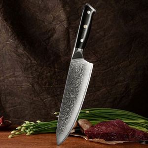 Professional 8-Inch Forged Damascus Steel Chef Kitchen <b>Knife</b> Set Traditional Eco-Friendly Wood Handle Ambidextrous Customized - Product Image 6