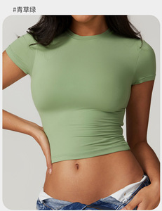 Vêtements décontractés pour femmes, chemises de yoga athlétiques, chemises décontractées, crop top, vêtements de yoga, chemises de fitness, <span class=keywords><strong>t</strong></span>-<span class=keywords><strong>shirt</strong></span> de sport - Product Image 4