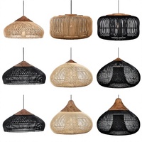 Lámpara Colgante de Mimbre Tejida a Mano, Estilo Japonés Wabi-Sabi, para Hotel, Restaurante, Salón de Té, Tienda de Hot Pot