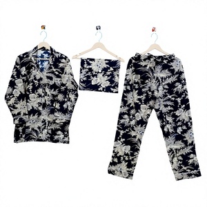 Women's Floral Printed Satin Pajama <b>Set</b> Long Sleeve 2-Piece Casual Full Length Turn-Down Collar Button Closure Regular Fit - Product Image 1