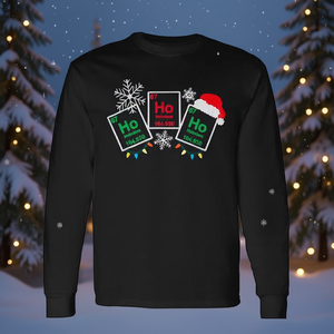 Ho Ho Ho Holmium Element 67 Camiseta de manga larga con tabla periódica, diseño navideño - Product Image 3