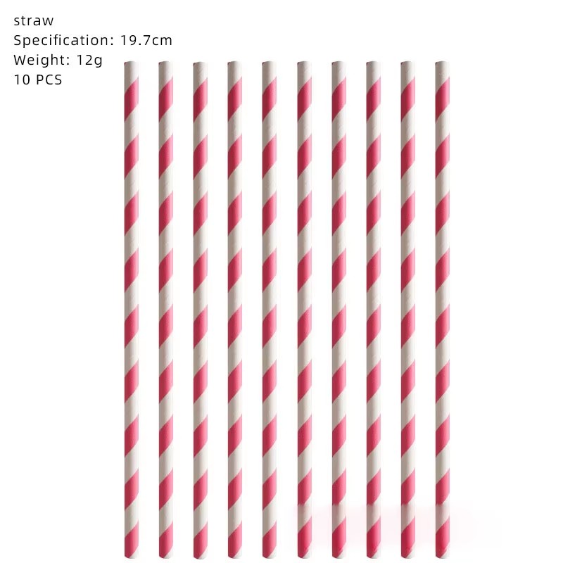 Rosa - 10 pajitas de papel