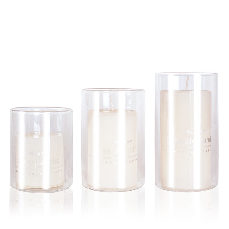 Simple candle cup transparent candlestick religious candle glass jar wedding restaurant candle holder