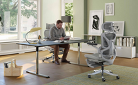 Chaise de bureau ergonomique contemporaine de luxe, testée BIFMA, pour dirigeant, avec appui-tête réglable, chaise de conférence en maille 6D