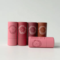 Tubes de baume à lèvres biodégradables de conception de marque emballage boîte en carton recyclable push up rouge à lèvres déodorant bâton Tube en papier Kraft
