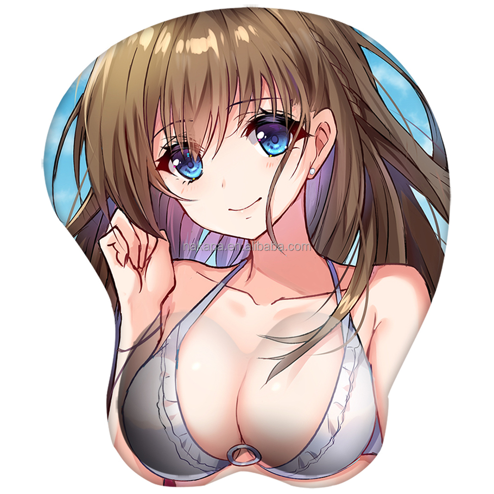 В наличии, готовый к отправке, пользовательский Печатный коврик для мыши для девушек, груди, запястья, 3D коврик для мыши, мягкий на ощупь, с принтом сексуальной девушки