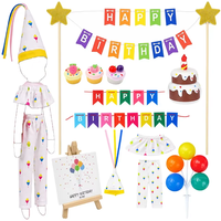 Ensemble de vêtements traditionnels pour les fêtes, comprenant des tenues, un kit d'accessoires pour gâteau, Noël, elfe, anniversaire, pour la décoration de Noël