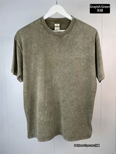 260Gsm High Quality 100% Cotton Blank Custom Hip Hop Streatwear Graphic O-Neck <b>Acid</b> Washed Vintage <b>Drop</b> Shoulder Men T Shirts - Product Image 3