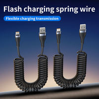 Câble USB-C enroulé à prix d'usine, dégradable, pour CarPlay, charge rapide 6A 5A, conducteurs en cuivre pur, blindage tressé