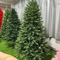 Sapin de Noël artificiel de luxe vert en PE et PVC mélangés, avec des branches abondantes, pour la décoration de la maison et du bureau pendant les fêtes
