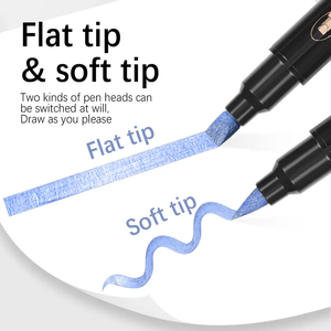 Pennarelli Artistici GuangNa, Set da 12/24/36 Colori, Doppia Punta Metallica Cancellabile, Punta Tonda e a Pennello 2mm per Fai da Te e Artigianato - Product Image 3