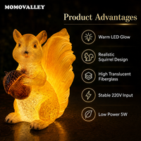 Momovalley Wasserdichte 3D LED Eichhörnchen-Motivleuchte für Garten, Park, Weihnachten, Karneval, Außenbeleuchtung IP65