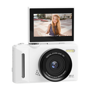 กล้องดิจิตอลเรโทร 5k 80MP หน้าจอพลิก 3.0 นิ้ว ซูมดิจิตอล 18 เท่า ออโต้โฟกัส เซ็นเซอร์ CMOS รองรับการ์ด TF แบตเตอรี่ลิเธียม กล้องวิดีโอขนาดกะทัดรัด - Product Image 1