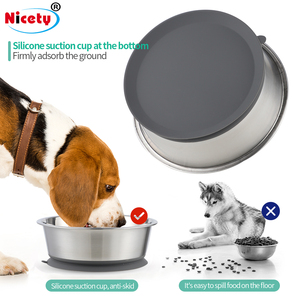 Mangkuk Hewan Peliharaan Ramah Lingkungan dari Baja Tahan Karat dengan Alas Silikon Anti Selip, Mangkuk Makan Portabel untuk Perjalanan dengan Alas Silikon Anti Selip - Product Image 3