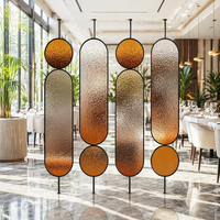 Cloison de séparation en verre et acier inoxydable moderne personnalisable, mur de séparation métallique rotatif minimaliste pour restaurant, revêtement