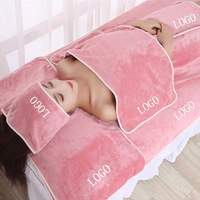 Ensemble de serviettes en microfibre pour Salon de Spa, Logo personnalisé, ensemble de 5 pièces, bandeau, jupe de lit, Turban, offre spéciale