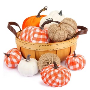 Juego de 12 Calabazas Artificiales, Calabazas Falsas Decorativas, Varios Diseños, para Halloween, Acción de Gracias, Navidad, Graduación - Product Image 6