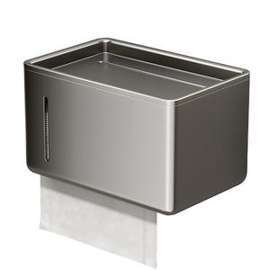 Porte-papier toilette mural pour salle de bain, en alliage d'aluminium, rectangulaire, gris canon, sans perçage, design minimaliste - Product Image 4