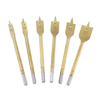 Lot de 6 forets à lame plate en acier au carbone avec tige hexagonale revêtue de titane, 10-25 mm, pour le travail du bois
