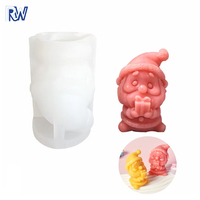 Moule à bougie en silicone Père Noël, cire parfumée artisanale, outil DIY pour décorations de table de fête de Noël