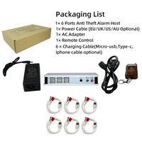 Système d'alarme de sécurité multi-ports ABS à 6 voies pour la protection antivol des appareils mobiles/tablettes/ordinateurs portables/caméras en magasin de détail
