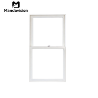 Fenêtre à guillotine simple en aluminium de style américain, design vertical avec moustiquaire, isolation phonique, étanche, moderne et minimaliste