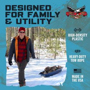 פלייר גמיש בחורף משיכה גדולה עבור מבוגרים-לייזר מגולף פלסטיק מגולף כחול 66 x20x6 אינץ' - Product Image 5