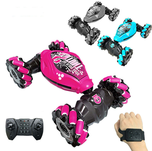 Coche RC, Carro de <span class=keywords><strong>Control</strong></span> <span class=keywords><strong>Remoto</strong></span>, Juguete de Radiocontrol con Rotación de Doble Cara, Música y Luces, Coche de Acrobacias RC - Product Image 1